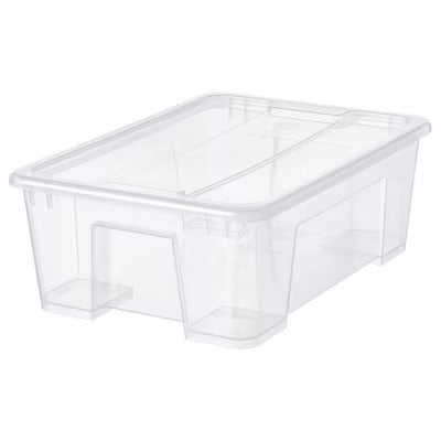 IKEA SAMLA Box with lid, transparent | IKEA Secondary storage boxes | IKEA Storage boxes & baskets | IKEA Small storage & organisers | Eachdaykart - EachDayKart