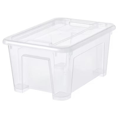 IKEA SAMLA Box with lid, transparent | IKEA Secondary storage boxes | IKEA Storage boxes & baskets | IKEA Small storage & organisers | Eachdaykart - EachDayKart