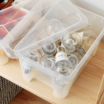 IKEA SAMLA Box with lid, transparent | IKEA Secondary storage boxes | IKEA Storage boxes & baskets | IKEA Small storage & organisers | Eachdaykart - EachDayKart