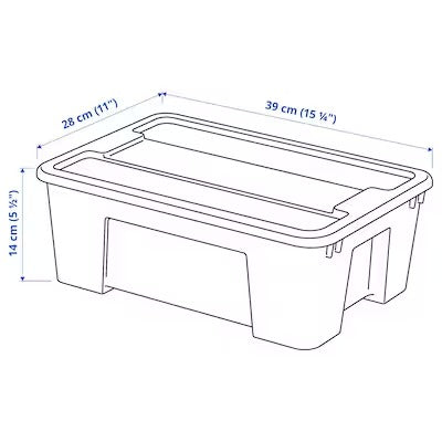 IKEA SAMLA Box with lid, transparent | IKEA Secondary storage boxes | IKEA Storage boxes & baskets | IKEA Small storage & organisers | Eachdaykart - EachDayKart