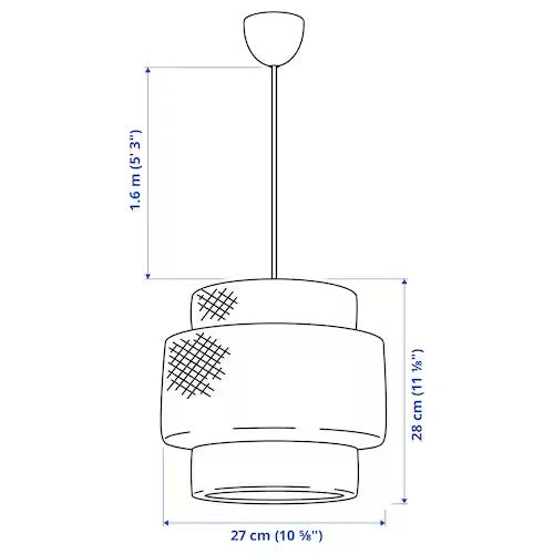 IKEA SINNERLIG Pendant lamp, bamboo/handmade, 27 cm (11 ") | IKEA ceiling lights | Eachdaykart