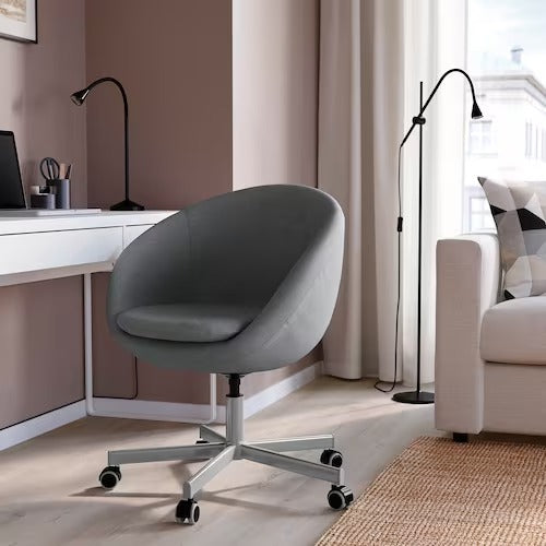 ELDBERGET / MALSKÄR Swivel chair + pad, green black/dark gray - IKEA