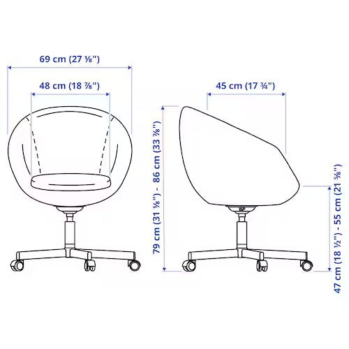 IKEA SKRUVSTA Swivel chair, Vissle grey | IKEA Desk chairs for home | IKEA Desk chairs | Eachdaykart