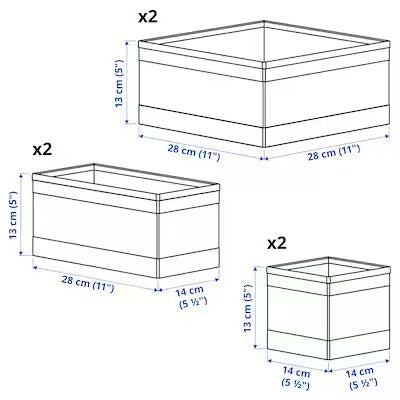 IKEA SKUBB Box, set of 6, dark grey | IKEA Bathroom boxes & baskets | IKEA Storage boxes & baskets | IKEA Small storage & organisers | Eachdaykart