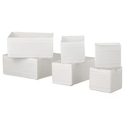 IKEA SKUBB Box, set of 6, white | IKEA Bathroom boxes & baskets | IKEA Storage boxes & baskets | IKEA Small storage & organisers | Eachdaykart