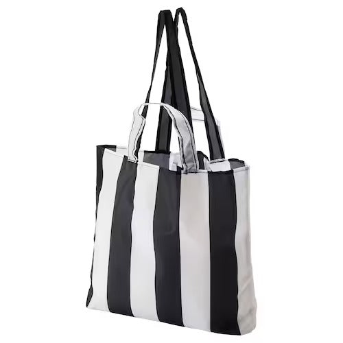 IKEA SKYNKE Carrier bag, stripe/black white | Shopping bags & tote bags | IKEA Bags | Eachdaykart - EachDayKart