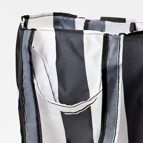 IKEA SKYNKE Carrier bag, stripe/black white | Shopping bags & tote bags | IKEA Bags | Eachdaykart - EachDayKart