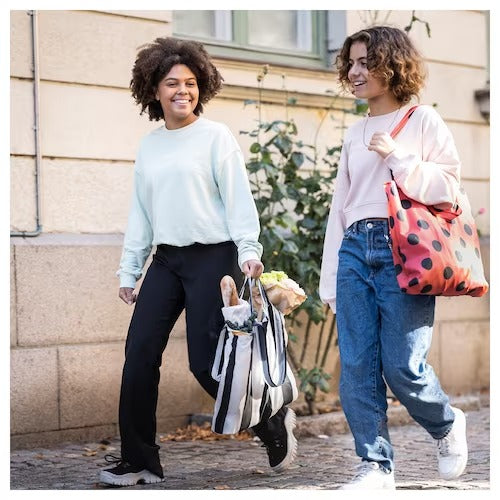IKEA SKYNKE Carrier bag, stripe/black white | Shopping bags & tote bags | IKEA Bags | Eachdaykart - EachDayKart