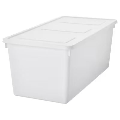 IKEA SOCKERBIT Storage box with lid, white  IKEA Paper & media boxes —