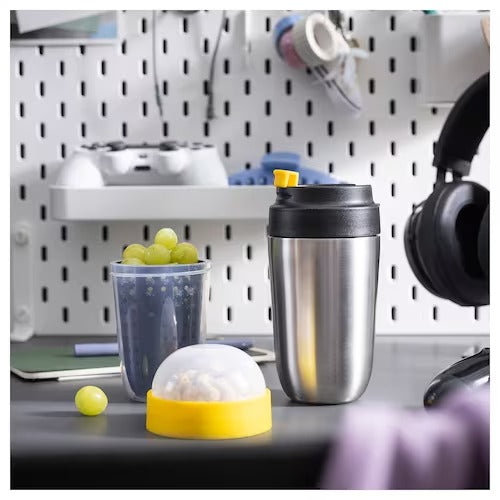 IKEA SPLITTERNY Snack container, grey/yellow | Food containers | Storage & organisation | Eachdaykart