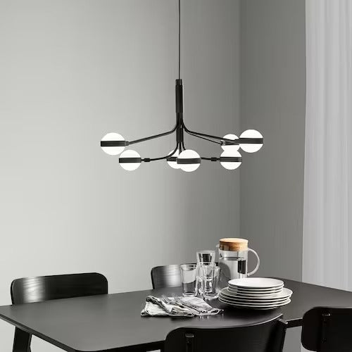 IKEA STORSLINGA LED chandelier, 8-armed, black/white | IKEA ceiling lights | Eachdaykart - EachDayKart