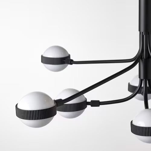 IKEA STORSLINGA LED chandelier, 8-armed, black/white | IKEA ceiling lights | Eachdaykart - EachDayKart