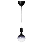 IKEA SUNNEBY / MOLNART Pendant lamp with light bulb, black/black clear glass | IKEA ceiling lights | Eachdaykart - EachDayKart