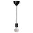 IKEA SUNNEBY / MOLNART Pendant lamp with light bulb, globe/grey clear glass black, 95 mm (4 ") | IKEA ceiling lights | Eachdaykart
