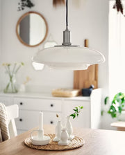 IKEA TALLBYN Pendant lamp, nickel-plated/opal white glass, | IKEA ceiling lights | Eachdaykart - EachDayKart