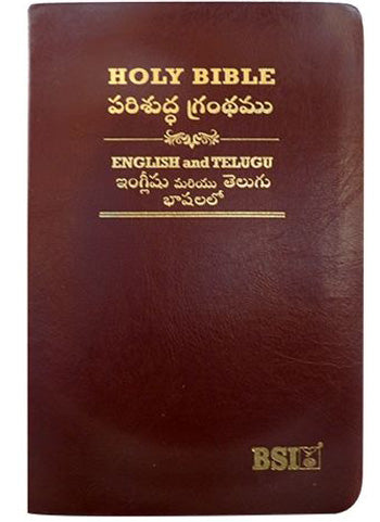 Telugu English Royal Diglot bible Korean Print Brown color with Leather binding | Telugu Bibles | Telugu Koran Print Bibles - EachDayKart