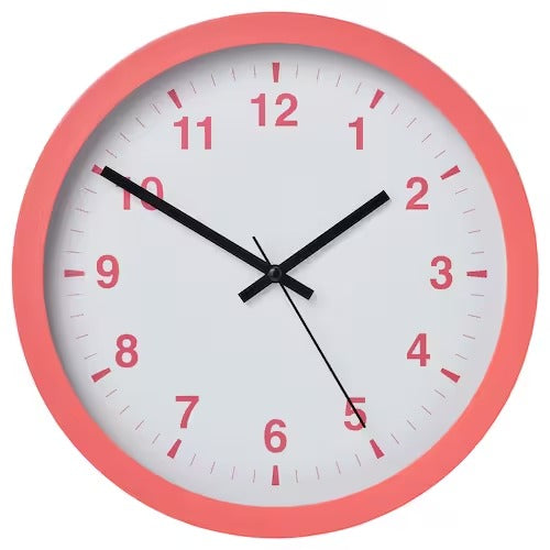 IKEA TJALLA Wall clock, pink | IKEA Wall & table clocks | Eachdaykart - EachDayKart