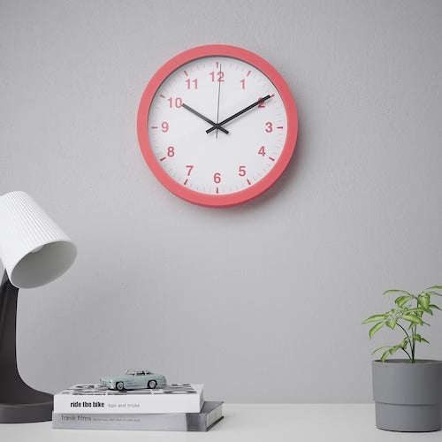 IKEA TJALLA Wall clock, pink | IKEA Wall & table clocks | Eachdaykart - EachDayKart