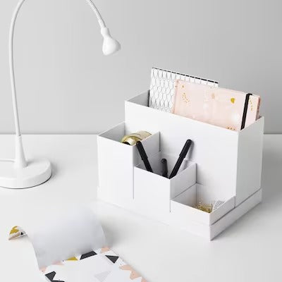 IKEA TJENA Desk organiser, white | IKEA Children's boxes & baskets | IKEA Storage boxes & baskets | IKEA Small storage & organisers | Eachdaykart - EachDayKart