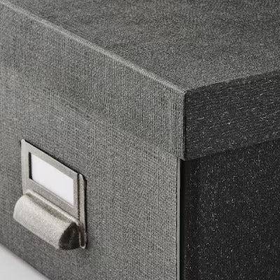 IKEA TJOG Storage box with lid, dark grey | IKEA Paper & media boxes | IKEA Storage boxes & baskets | IKEA Small storage & organisers | Eachdaykart - EachDayKart