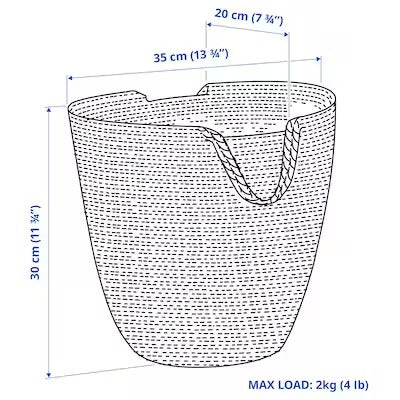 IKEA TOLKNING Hanging basket, jute | IKEA Baskets | IKEA Storage boxes & baskets | IKEA Small storage & organisers | Eachdaykart - EachDayKart