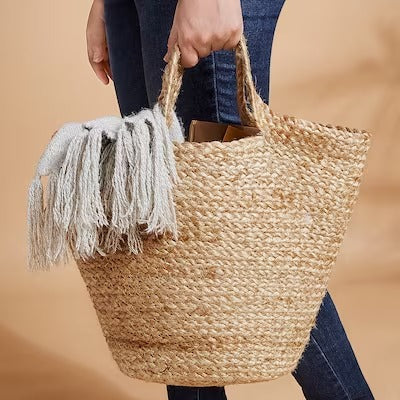 IKEA TOLKNING Hanging basket, jute | IKEA Baskets | IKEA Storage boxes & baskets | IKEA Small storage & organisers | Eachdaykart - EachDayKart