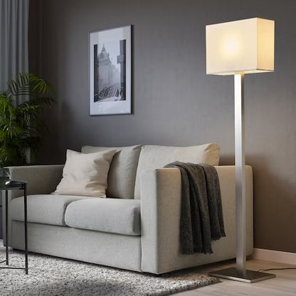 IKEA TOMELILLA Floor lamp, nickel-plated/white, 150 cm (59 ") | IKEA Floor Lamps | Eachdaykart
