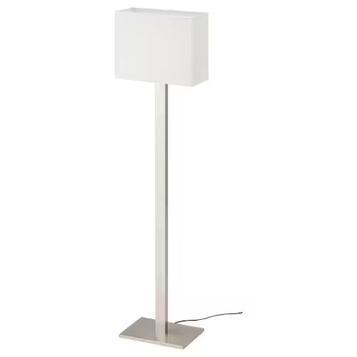 IKEA TOMELILLA Floor lamp, nickel-plated/white, 150 cm (59 ") | IKEA Floor Lamps | Eachdaykart - EachDayKart