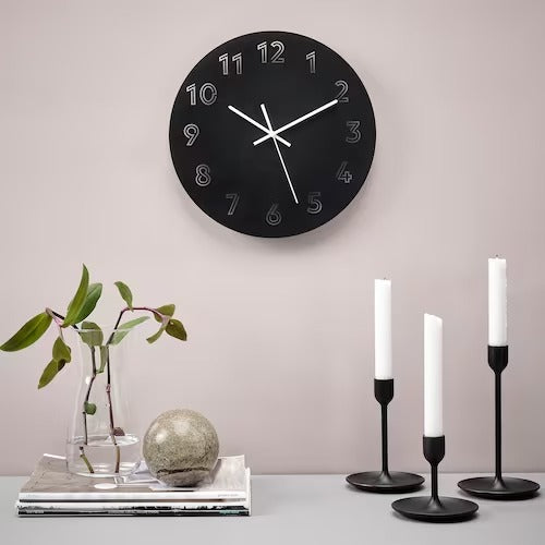 IKEA TUNNIS Wall clock, low-voltage/black | IKEA Wall & table clocks | Eachdaykart - EachDayKart