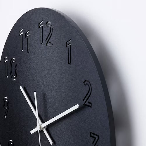 IKEA TUNNIS Wall clock, low-voltage/black | IKEA Wall & table clocks | Eachdaykart - EachDayKart