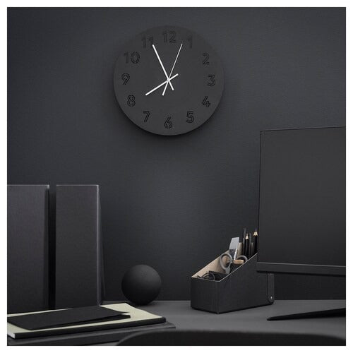 IKEA TUNNIS Wall clock, low-voltage/black | IKEA Wall & table clocks | Eachdaykart - EachDayKart