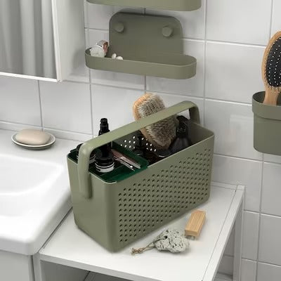 IKEA UPPRAMEN Storage basket, grey-green | IKEA Bathroom boxes & baskets | IKEA Storage boxes & baskets | IKEA Small storage & organisers | Eachdaykart - EachDayKart