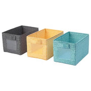 IKEA UPPRYMD Box, black yellow/turquoise, pack of 3 | IKEA Children's boxes & baskets | IKEA Storage boxes & baskets | IKEA Small storage & organisers | Eachdaykart - EachDayKart