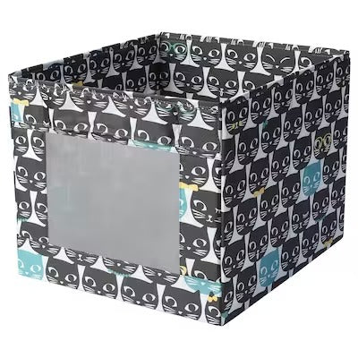IKEA UPPRYMD Box, white/black patterned | IKEA Children's boxes & baskets | IKEA Storage boxes & baskets | IKEA Small storage & organisers | Eachdaykart - EachDayKart