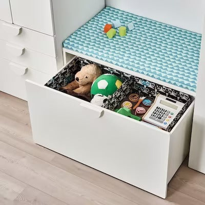 IKEA UPPRYMD Box, white/black patterned | IKEA Children's boxes & baskets | IKEA Storage boxes & baskets | IKEA Small storage & organisers | Eachdaykart - EachDayKart
