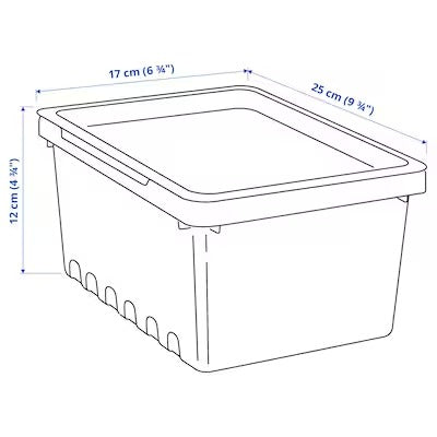 IKEA UPPSNOFSAD Storage box with lid, black | IKEA Secondary storage boxes | IKEA Storage boxes & baskets | IKEA Small storage & organisers | Eachdaykart - EachDayKart