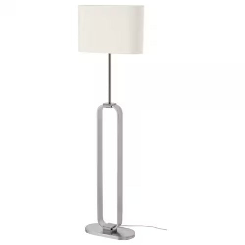 IKEA UPPVIND Floor lamp, nickel-plated/white, 150 cm (59 ") | IKEA Floor Lamps | Eachdaykart - EachDayKart