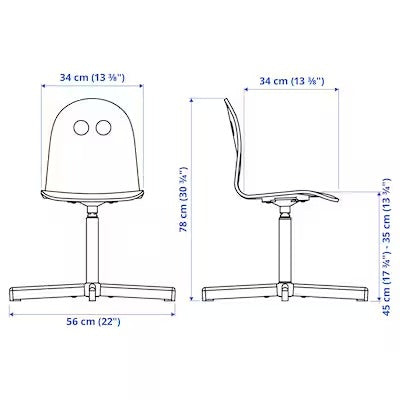 IKEA VALFRED / SIBBEN Children's desk chair, white | IKEA Children's desk chairs | IKEA Children's chairs | Eachdaykart