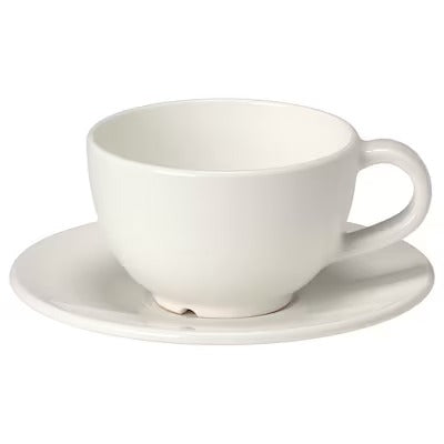 IKEA VARDAGEN Coffee cup and saucer, off-white | IKEA Mugs & cups | IKEA Coffee & tea | Eachdaykart