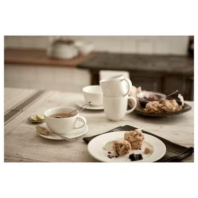 IKEA VARDAGEN Teacup with saucer, off-white | IKEA Mugs & cups | IKEA Coffee & tea | Eachdaykart