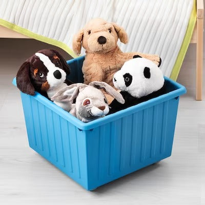 IKEA VESSLA Storage crate with castors, blue | IKEA Children's boxes & baskets | IKEA Storage boxes & baskets | IKEA Small storage & organisers | Eachdaykart