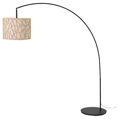 IKEA VINGMAST / SKAFTET Floor lamp, arched, beige/black | IKEA Floor Lamps | Eachdaykart - EachDayKart